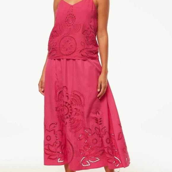 Misa Los Angeles Dresses & Skirts - Vibrant Pink Embroidered Skirt
